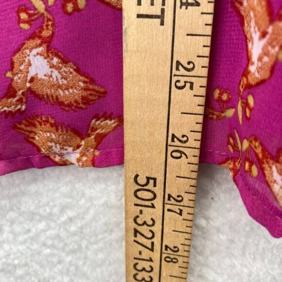 Entro Womens Strappy Tank Top Size Medium Magenta Pink Bird Print Lined‎ New - Picture 7 of 7